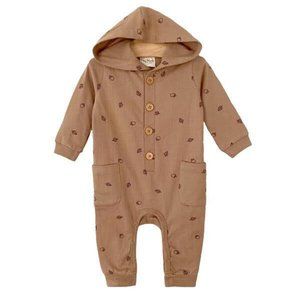 0-3 mo City Mouse Acorn Hooded Romper
